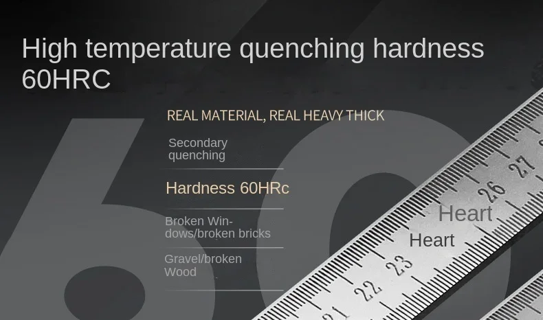 Engineered for Emergencies: 50cm Stainless Steel Ruler with Hardened Tip for Measurement & Window-Breaking - Image 11