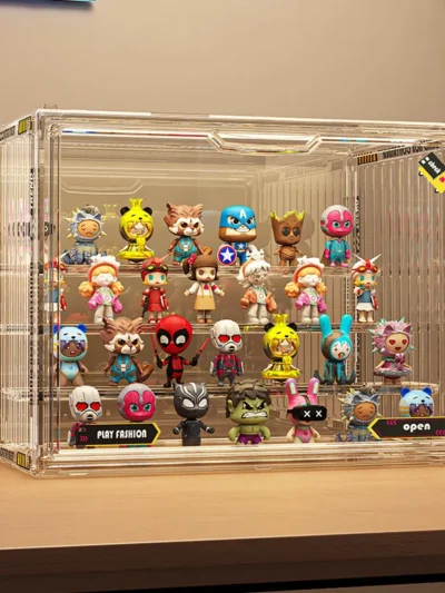 Three Layer Acrylic Display Rack Transparent Showcase Handmade Anime Car Model Blind Box Storage Box Jewelry Sorting Box