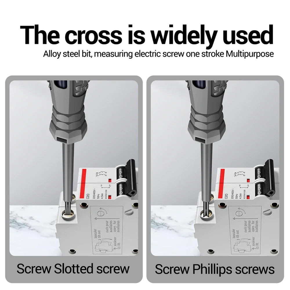 2pcs Word/Cross electrician screwdriver 12-220V Voltage Tester Pen AC/DC Induction Insulated Electricians Screwdriver Hand Tools - Image 3