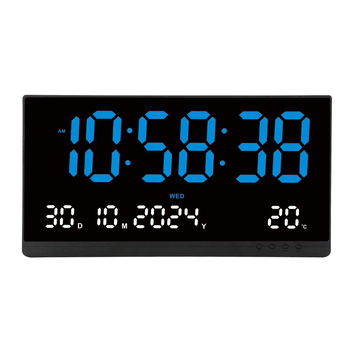 21 Inch Large Digital Wall Clock USB Powered Time Calendar 12/24H Time/Day/Month/Year/Temp Display Electronic LED Alarm Clock - Image 10