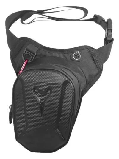 HOMEFISH 1PC Black Motorcycle Leg Bag Waterproof Rider Waist Bag Cycling Bike Crossbody Bag Motorcycle Equipment