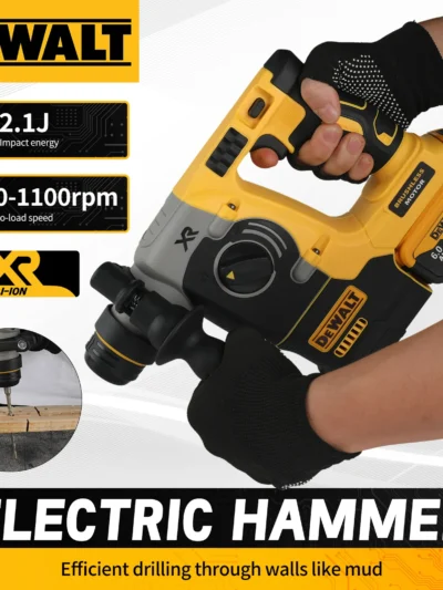 DEWALT DCH273 Brushless Rotary Hammer,20V 6.0Ah Battery2.1J Impact Energy,360°Handle–Efficient for Concrete,Brick&Stone Drilling