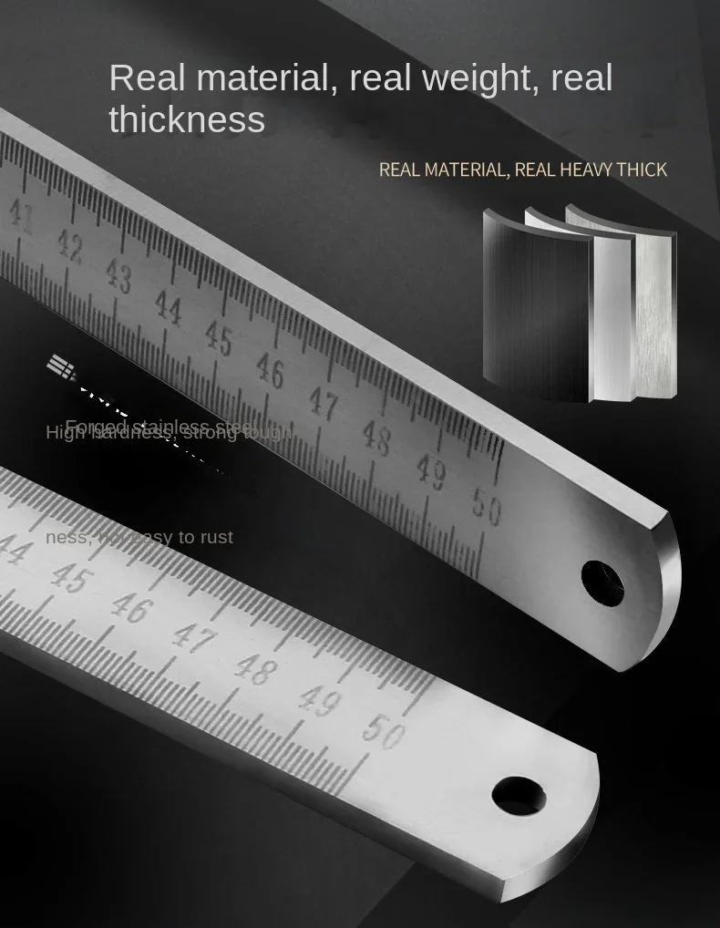 Engineered for Emergencies: 50cm Stainless Steel Ruler with Hardened Tip for Measurement & Window-Breaking - Image 10