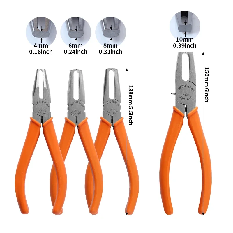 Hand Tool 90-Degree Flush Cutters, CR-V Steel | Precision Sprue & Burr Trimmer for Plastic/Models | 4/6/8/10mm Capacity - Image 2