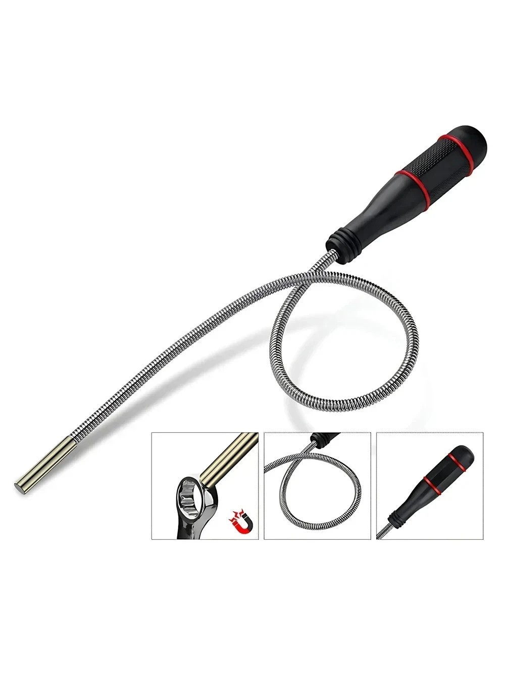 Flexible Magnetic Pickup Tool Bendable Snake Pickup Bendable Suction Bar for Locate Falling Objects Reach Sink Drains Pick Up - Image 6