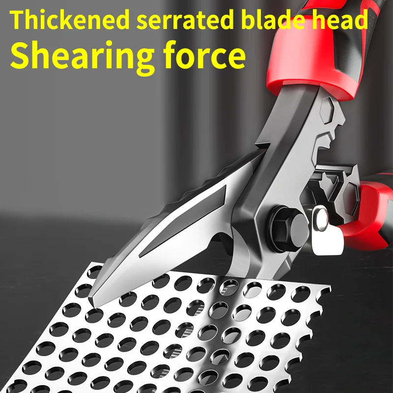 Multi-Functional Electrician Scissors, Crimping Wire Cutting Tool with Wrench Function for Metal Sheet and Cable Cutting - Image 8