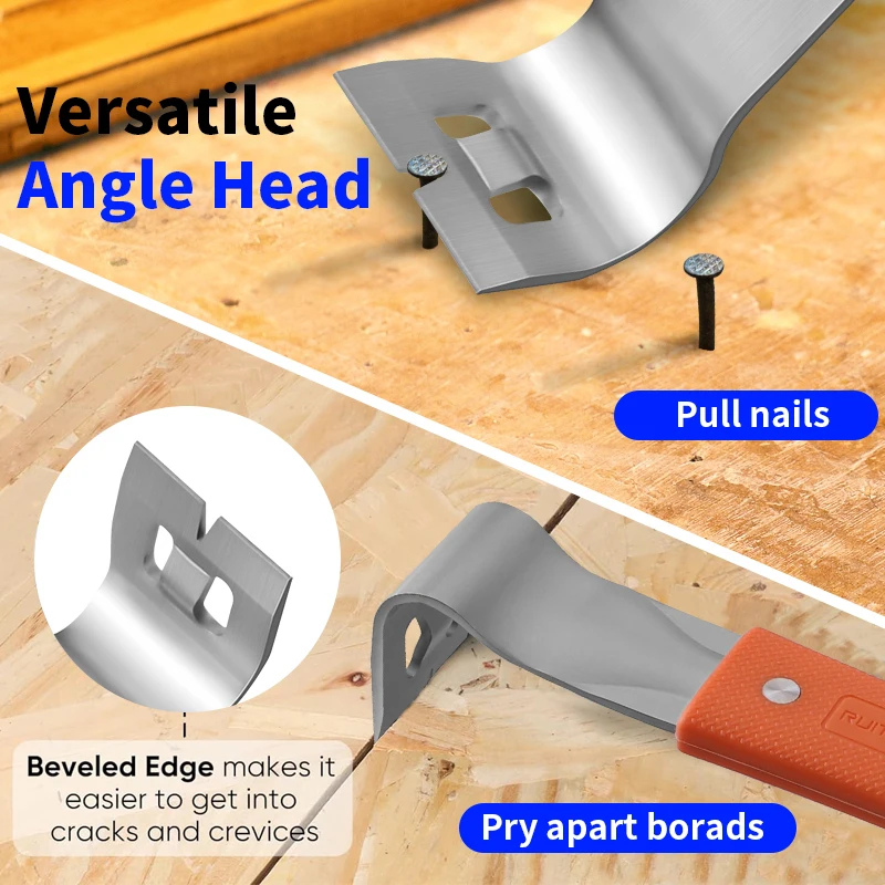 Pry Bar Stainless Steel Nut Crowbar with M4-M6 Hexagon Socket and Wrench Angle Head Nail Puller for prying lifting pulling - Image 6