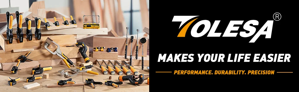 TOLESA 6" C Clamp 3PCS Metal Face Clamp Locking Plier with Flat Swivel Pads for Woodworking Pocket Hole Joinery Cabinet Carpentr - Image 11