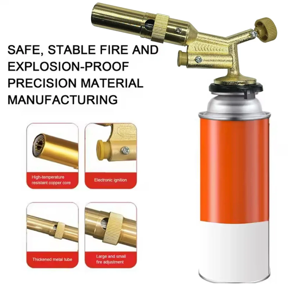 High Temperature Brass Copper Welding Torch Gas Burner Flame Gun for Brazing Solder Propane Plumbing Home Improvement Tool - Image 6