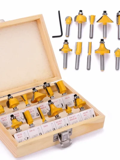 12pcs Milling Cutter Set 8mm Straight Milling Cutter Sawdust Tungsten Carbide Finishing Cutting Woodworking