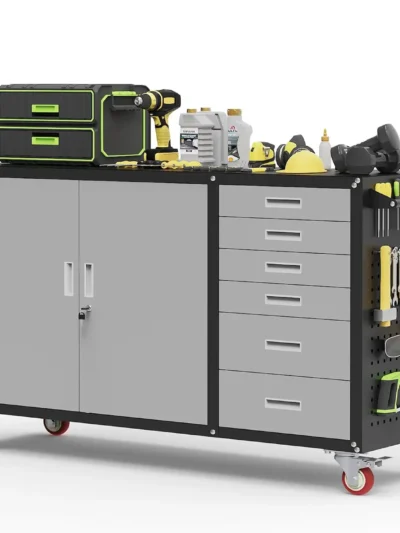 55"W Heavy Duty Rolling Workbench with Drawers and Storage,1000 LBS Capacity Work Bench with Lockable Cabinet &, Customized
