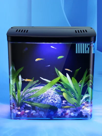 1PC Household fish tank, living room, small mini betta fish tank, desktop ecological tank