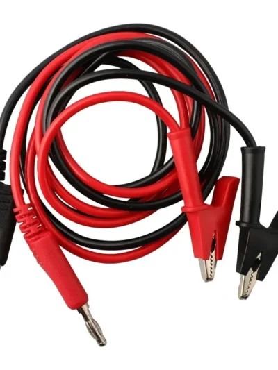 2Pcs 1M Double End Test Lead Wire Line Electrical Voltage 4mm Banana Plug Alligator Clip Crocodile 15A Multimeter DIY Test Wires