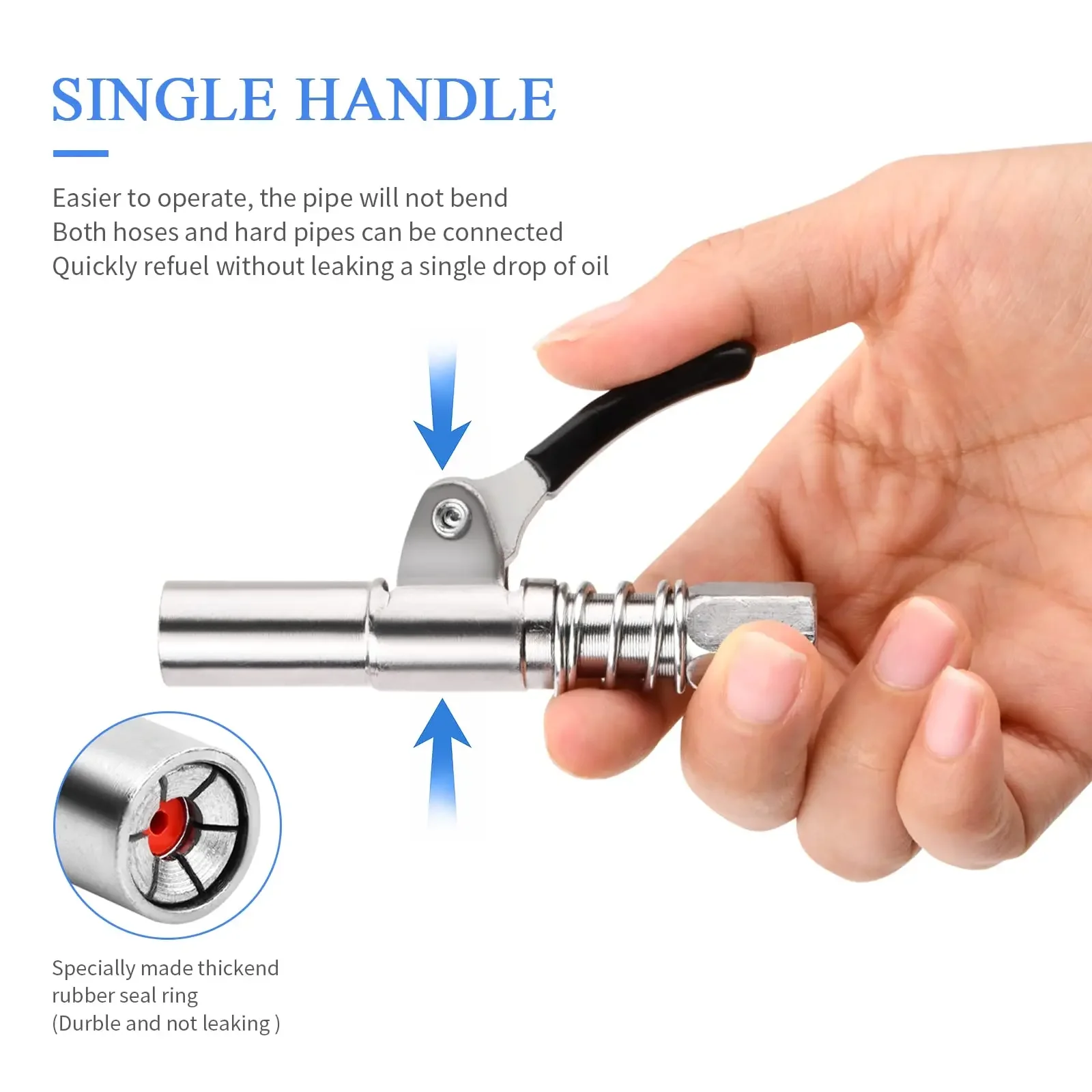 10000PSI Grease Gun Coupler Oil Pump Quick Release Grease Nozzle Injector Lubricating Oil Grease Gun Car Auto Repair Tool - Image 4