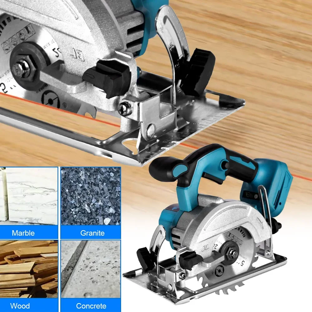 Brushless 5 Inch 125mm Electric Circular Saw Cordless 0-45° Adjustbale Woodworking Cutting Power Tool For Makita 18V Battery - Image 9
