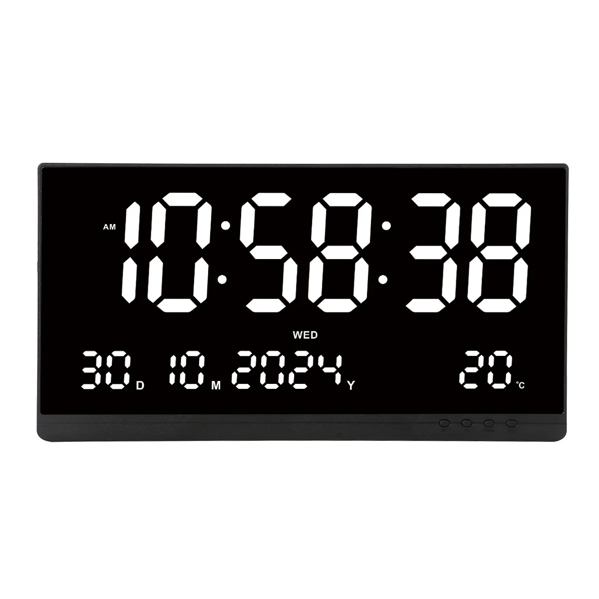21 Inch Large Digital Wall Clock USB Powered Time Calendar 12/24H Time/Day/Month/Year/Temp Display Electronic LED Alarm Clock - Image 8