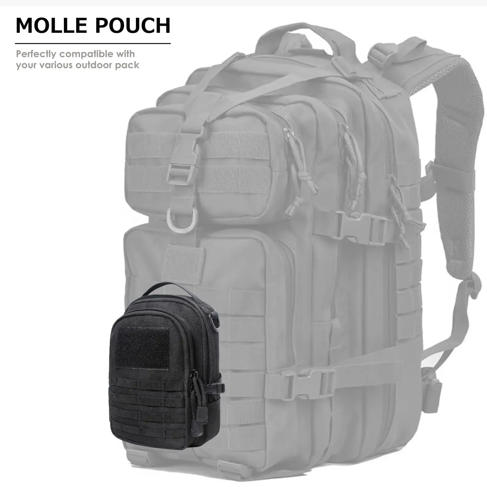 Tactical Molle Pouch Small, EDC Utility Pouch Tactical Tool Pouches Bag Compact Multi-Purpose Waist Pouch - Image 6