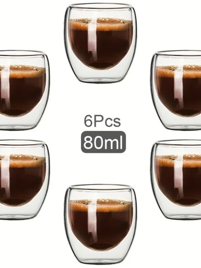 Double Wall Glass Cup Heat Insulation Transparent Handmade Tea Drink Cups MINI Whisky glasses Espresso Coffee Mug
