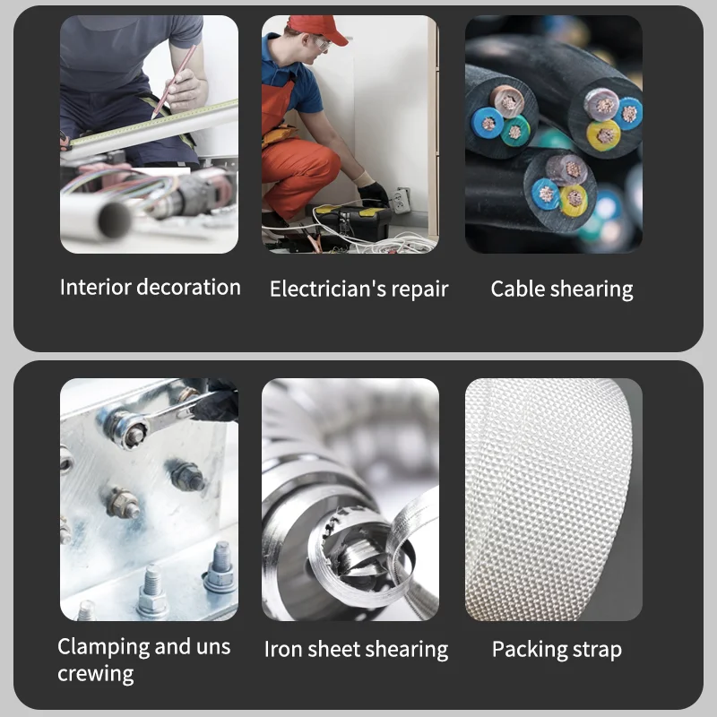 Multi-Functional Electrician Scissors, Crimping Wire Cutting Tool with Wrench Function for Metal Sheet and Cable Cutting - Image 10