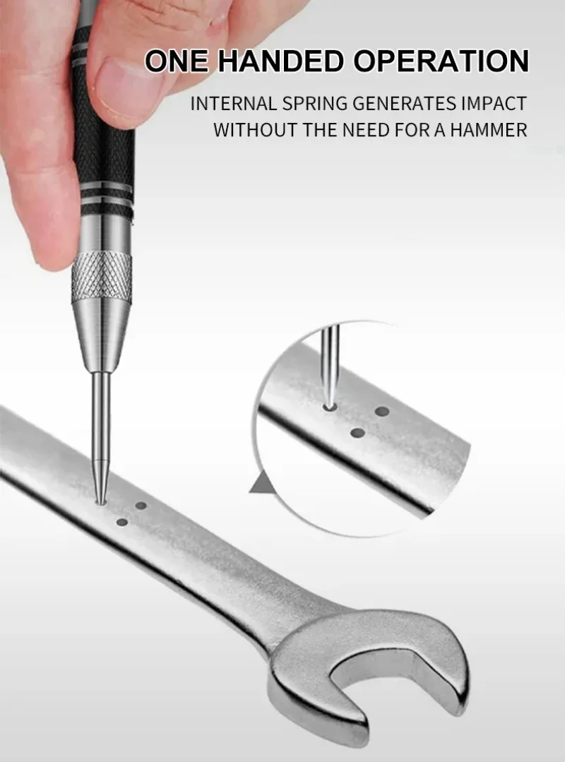 2pc Spring Type Glass Striker Automatic Center Punch Locator Window Breaker Centering Punch Tool - Image 12