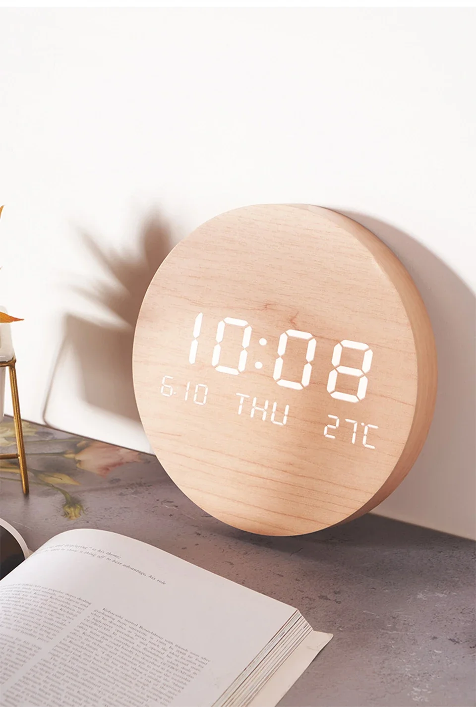 LED Digital Wall Clock Temperature Date Time Multi-function Display Living Room Home Bedroom Silent Clock Fashion Wall Clock - Image 21