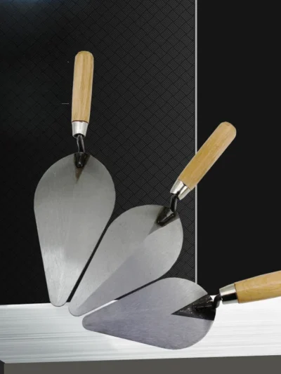 Brick Trowel, 6" & 7" & 8" Pointing Trowel with Wood Handle,Masonry Hand Tool for Brickwork, Blockwork, Stonework, Masonry