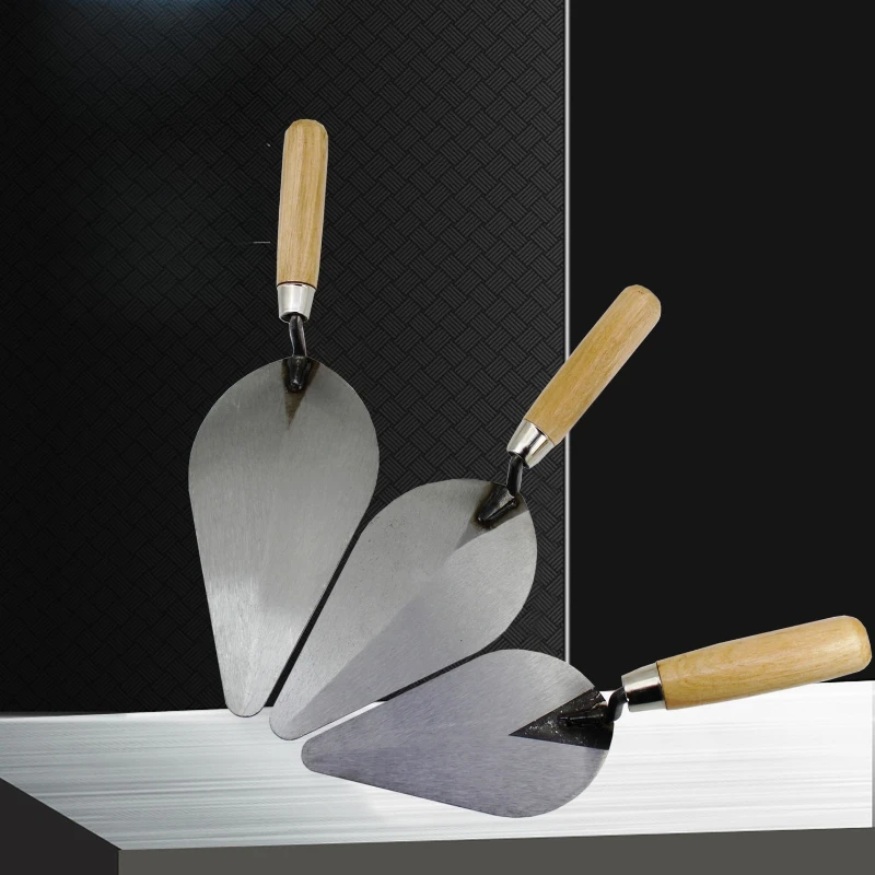 Brick Trowel, 6" & 7" & 8" Pointing Trowel with Wood Handle,Masonry Hand Tool for Brickwork, Blockwork, Stonework, Masonry