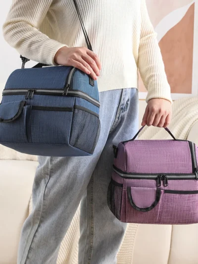 10L Portable Thermal Lunch Bag Food Box Durable Waterproof Office Cooler Lunch Box Ice Insulated Case Camping Oxford Dinner Bag