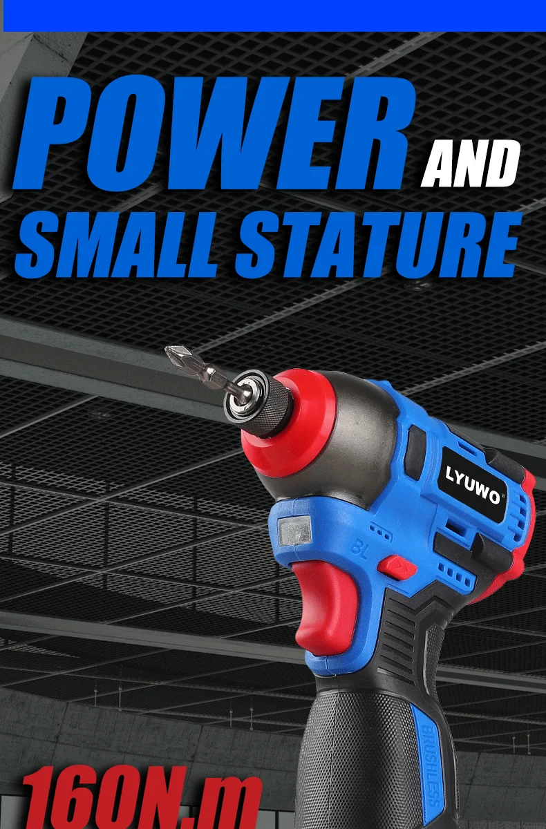 LYUWO Brushless 16V Electric Screwdriver With a Large Torque Of 160N. M, Impact Type Cordless Drill, Household Multi-functiona - Image 12