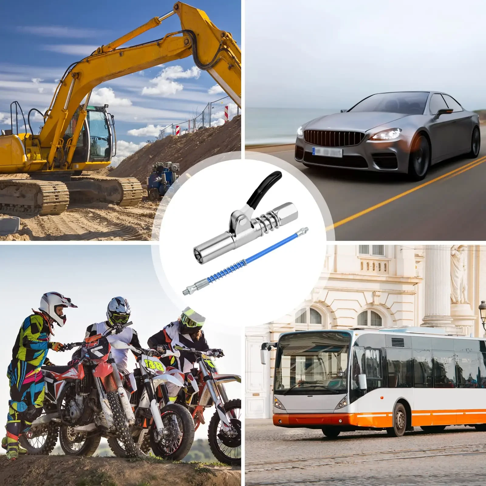 10000PSI Grease Gun Coupler Oil Pump Quick Release Grease Nozzle Injector Lubricating Oil Grease Gun Car Auto Repair Tool - Image 5