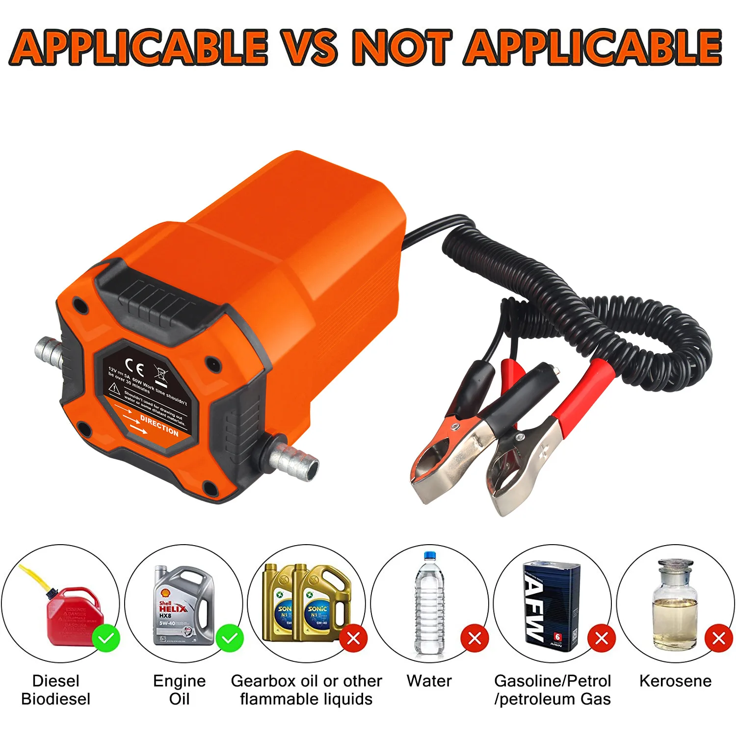 EAFC 12V Electric Car Oil Suction Pump 60W Fuel Delivery Engine Oil Crude Oil Fluid Suction Pump - Image 15