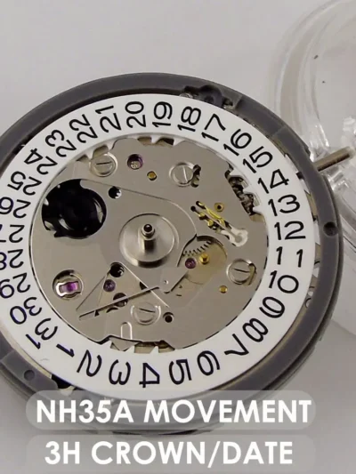 High Accuracy NH35A Automatic Movement Self-winding MOD Watch Accessories 3H Crown 21600Bph White Date Wheel Hacking Seconds