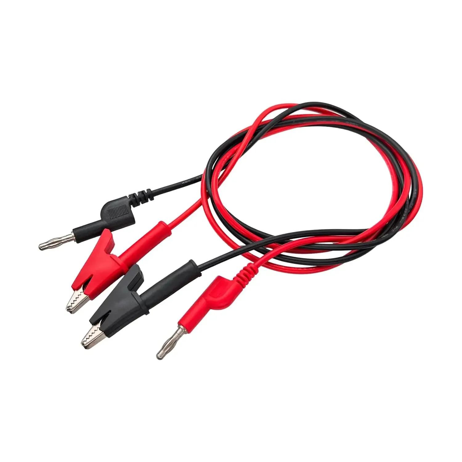 2Pcs 1M Double End Test Lead Wire Line Electrical Voltage 4mm Banana Plug Alligator Clip Crocodile 15A Multimeter DIY Test Wires - Image 8