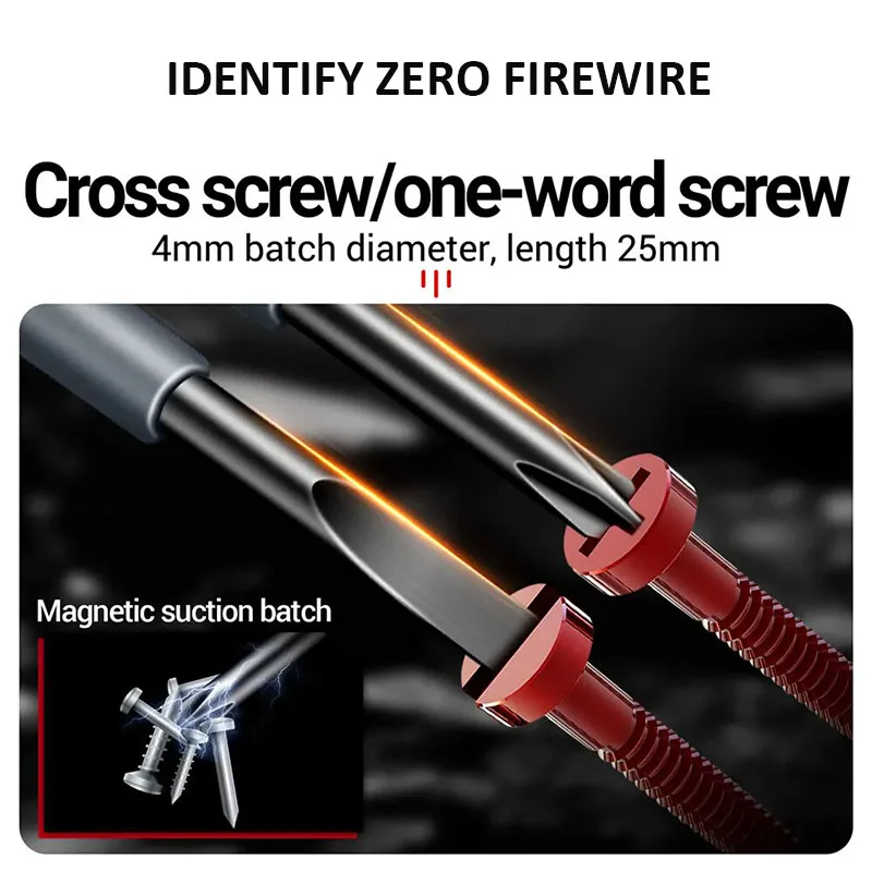 2pcs Word/Cross electrician screwdriver 12-220V Voltage Tester Pen AC/DC Induction Insulated Electricians Screwdriver Hand Tools - Image 4