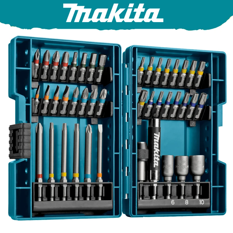 Makita B-55697 Electric Screwdriver Bits Set 43Pcs Colour Coded Cross Flower Type Hexagon Socket Bit Power Tool Attachments