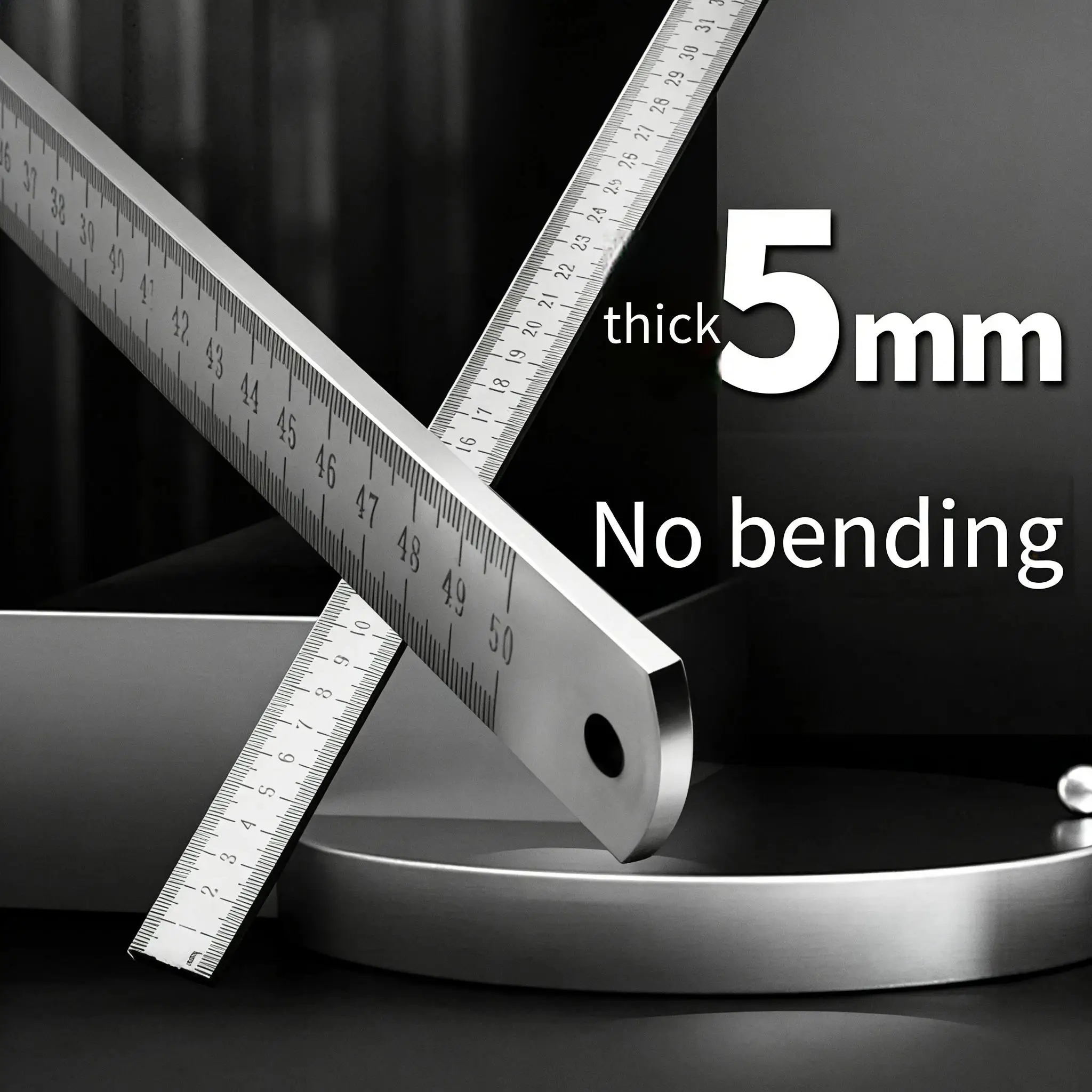 Engineered for Emergencies: 50cm Stainless Steel Ruler with Hardened Tip for Measurement & Window-Breaking - Image 2
