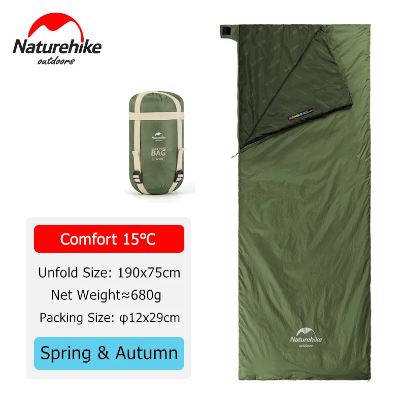 Naturehike Sleeping Bag Ultralight Waterproof Cotton Sleeping Bag Nature Hike Summer Hiking Camping Tent Sleeping Bag - Image 8