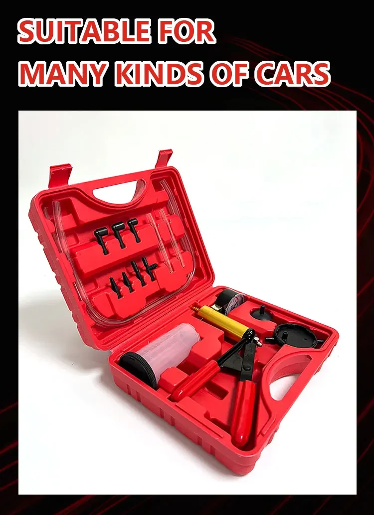 2 in 1 Manual Vacuum Pressure Pump Brake Fluid Drain Kit Vacuum Pistol Pump Tester Kit Portable Durable Aluminum Vacuum Gauge - Image 18