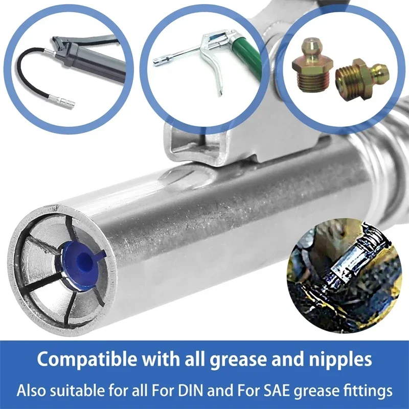 10000PSI Grease Gun Coupler Oil Pump Quick Release Grease Nozzle Injector Lubricating Oil Grease Gun Car Auto Repair Tool - Image 14