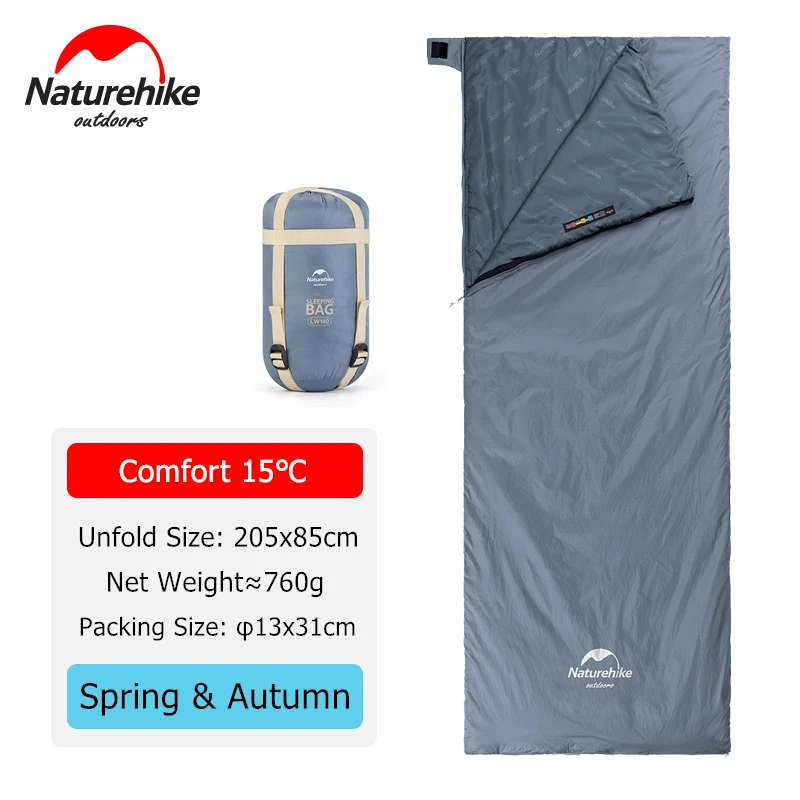 Naturehike Sleeping Bag Ultralight Waterproof Cotton Sleeping Bag Nature Hike Summer Hiking Camping Tent Sleeping Bag - Image 12