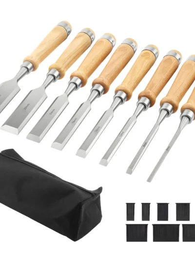 8pcs Wood Chisels Tool Sets 1/4-1 1/2 inch Woodworking Carving Chisel Kit Chrome Vanadium Steel Professional Carpenter DIY Tools