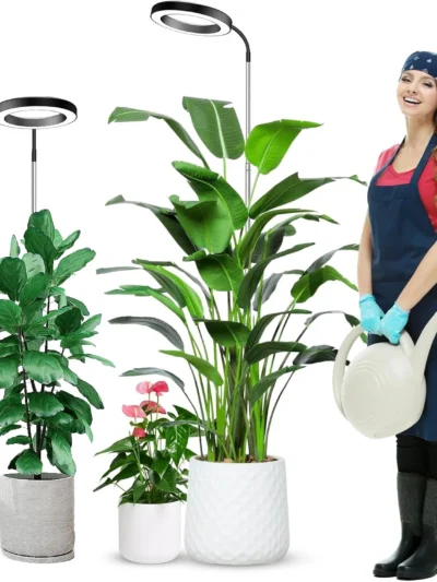 Museluce Grow Lights for Indoor Plants, 72 LEDs Full Spectrum Grow Lamp,Auto 3/9/12H Timer, 34-160cm Height Adjustable