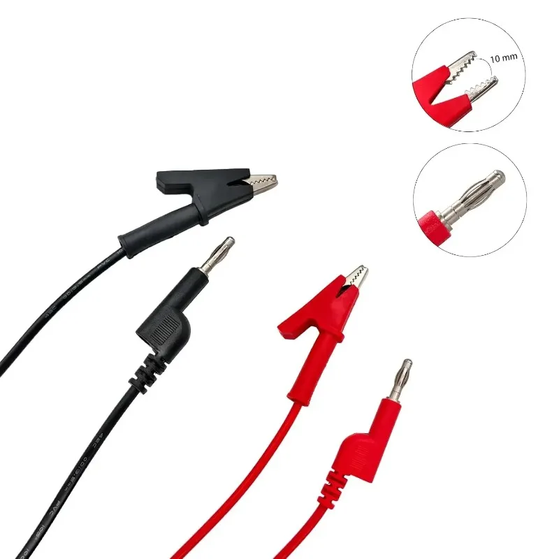 2Pcs 1M Double End Test Lead Wire Line Electrical Voltage 4mm Banana Plug Alligator Clip Crocodile 15A Multimeter DIY Test Wires - Image 6