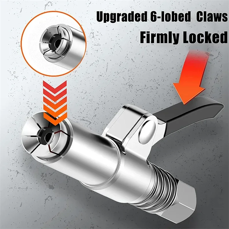 10000PSI Grease Gun Coupler Oil Pump Quick Release Grease Nozzle Injector Lubricating Oil Grease Gun Car Auto Repair Tool - Image 3