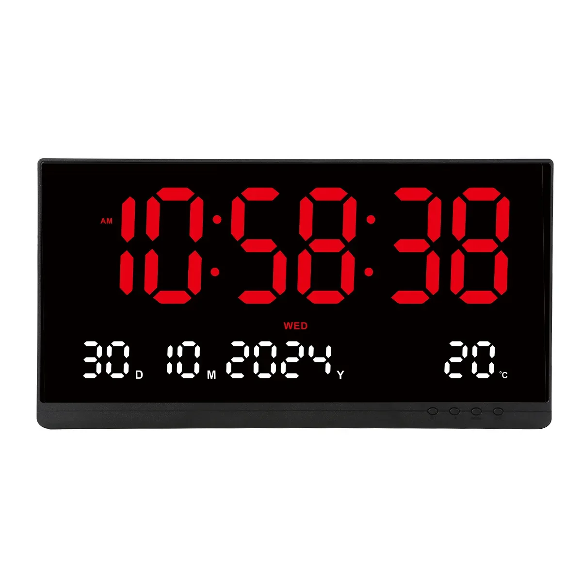 21 Inch Large Digital Wall Clock USB Powered Time Calendar 12/24H Time/Day/Month/Year/Temp Display Electronic LED Alarm Clock - Image 7