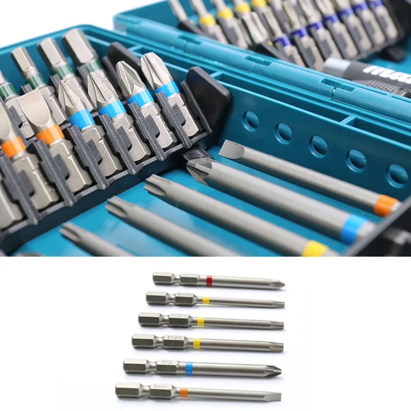 Makita B-55697 Electric Screwdriver Bits Set 43Pcs Colour Coded Cross Flower Type Hexagon Socket Bit Power Tool Attachments - Image 4