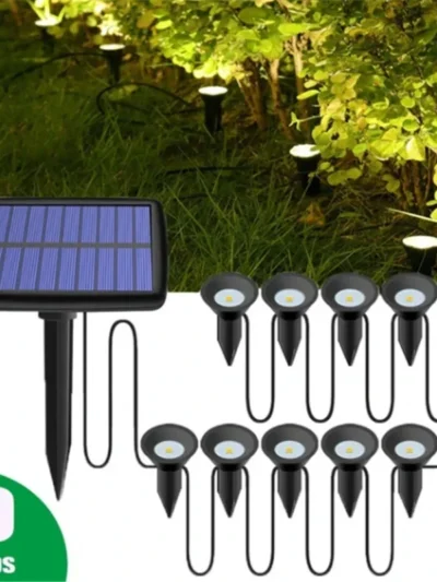 10 in 1 Outdoor Solar Lights RGB Changing Lawn Ground Lamp IP65 Waterproof Landscape Spotlights Garden Decoration Outdoor Lights