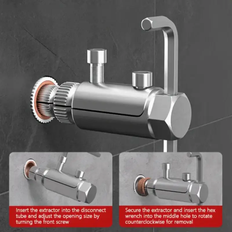 Faucet Angle Valves Broken Wire Extractor Set Damage Screw Extractor Remover Universal Angle Valve Wire Stripped Screw Extractor - Image 12