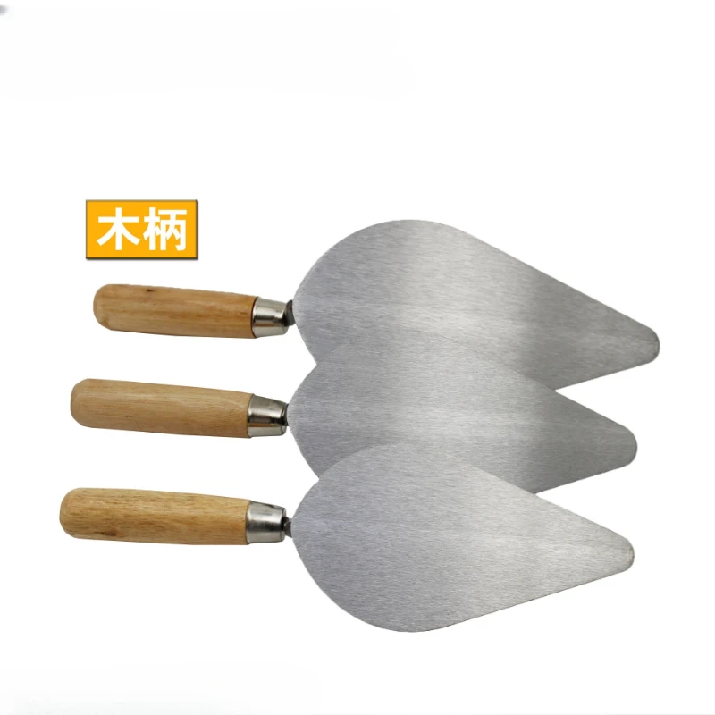 Brick Trowel, 6" & 7" & 8" Pointing Trowel with Wood Handle,Masonry Hand Tool for Brickwork, Blockwork, Stonework, Masonry - Image 2