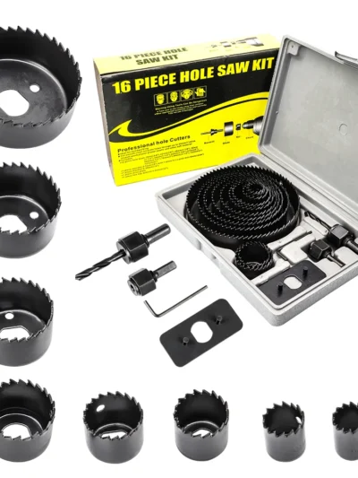 11/16pcs woodworking hole saw set drill bit carbon steel 19-127mm hole cutter set for plasterboard ceiling wood hole saw kit